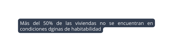 Más del 50 de las viviendas no se encuentran en condiciones dginas de habitabilidad